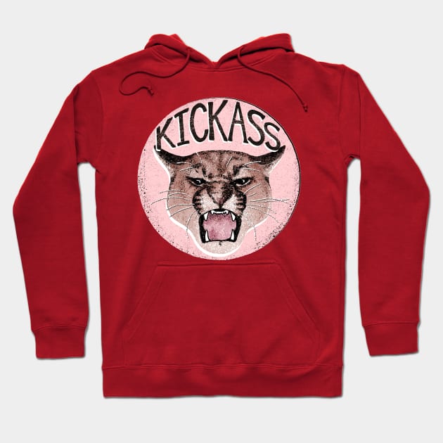 Kickass Large Cat Roaring Hoodie by Annelie